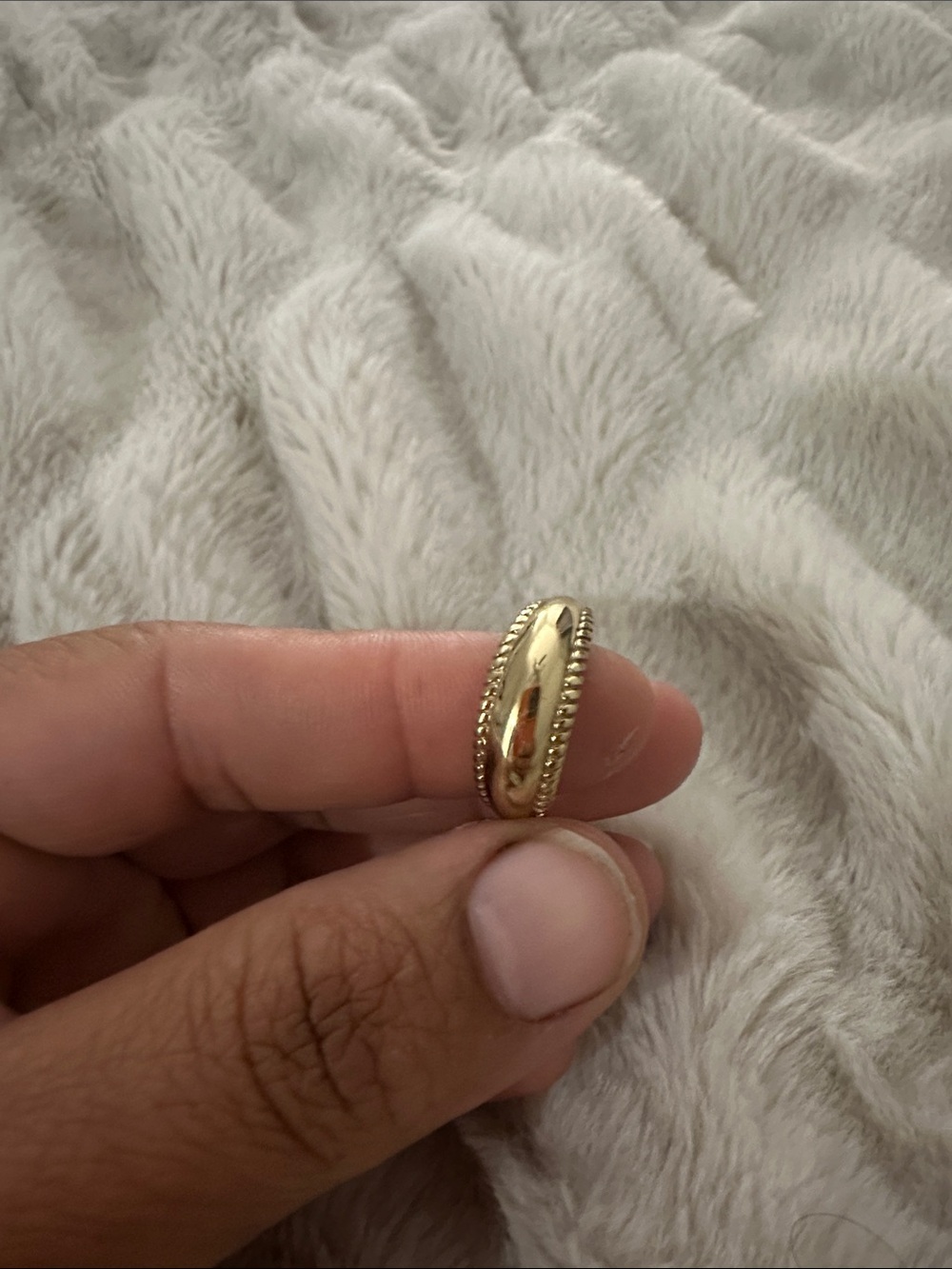 Gold Beaded Edge Dome Ring - Women's Jewelry
